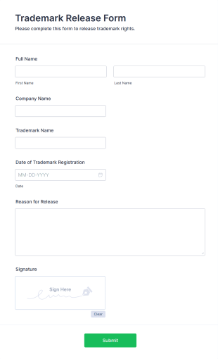 Trademark Release Form Template
