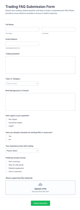 Trading FAQ Submission Form Template