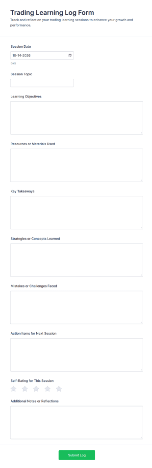 Trading Learning Log Form Template