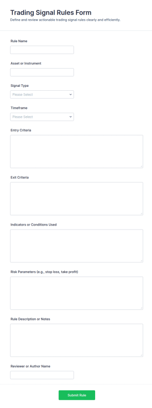 Trading Signal Rules Form Template