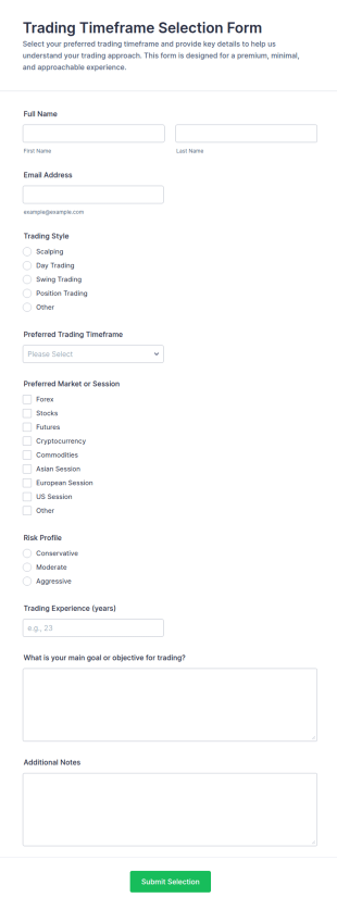 Trading Timeframe Selection Form Template