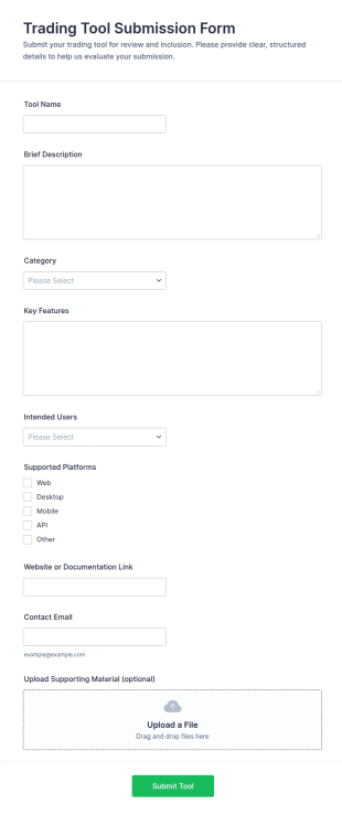 Trading Tool Submission Form Template