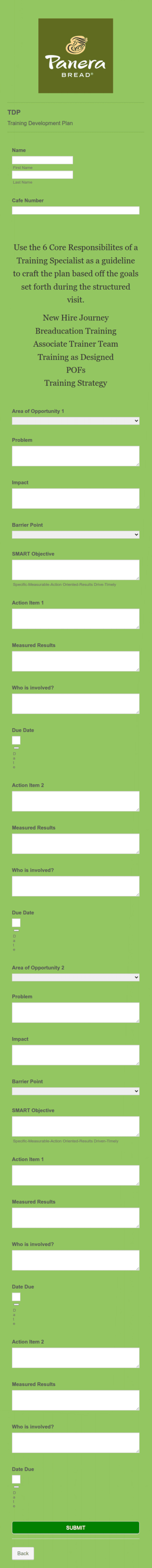 Training Development Plan Form Template