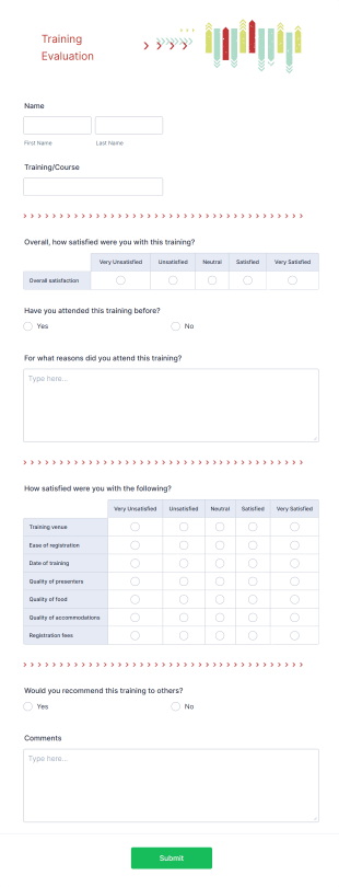 Training Evaluation Form Template