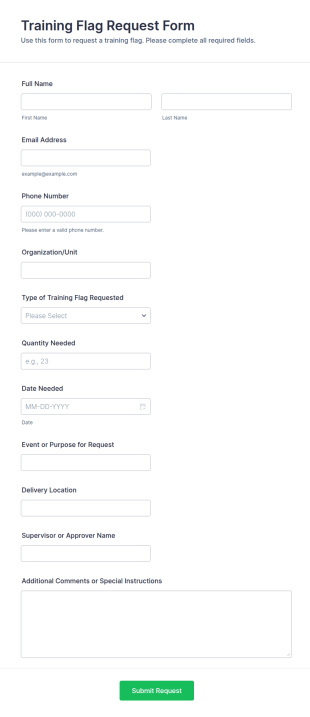 Training Flag Request Form Template
