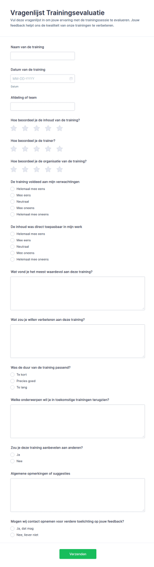 Trainingsevaluatie Survey