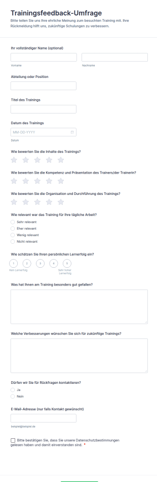 Trainingsfeedback Umfrage