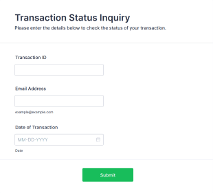 Transaction Status Inquiry Form Template