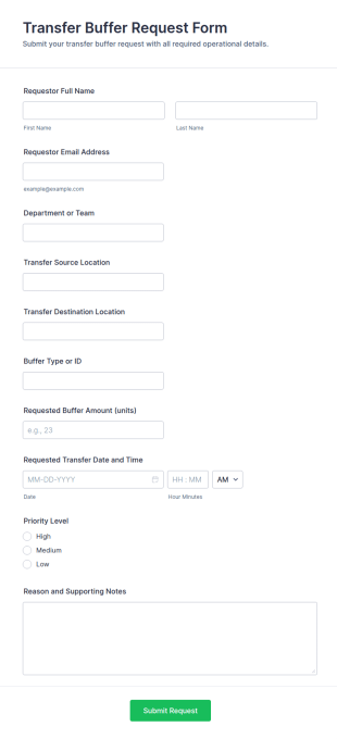 Transfer Buffer Request Form Template
