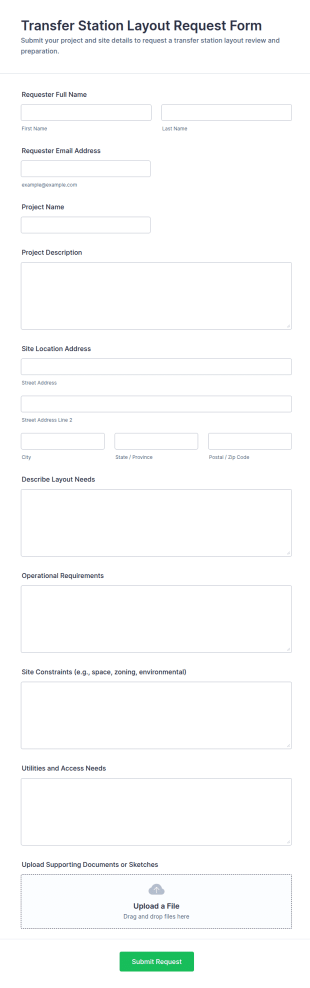 Transfer Station Layout Request Form Template