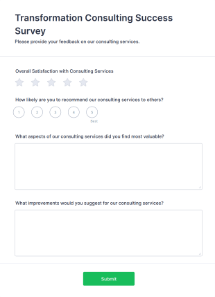 Transformation Consulting Success Survey Form Template