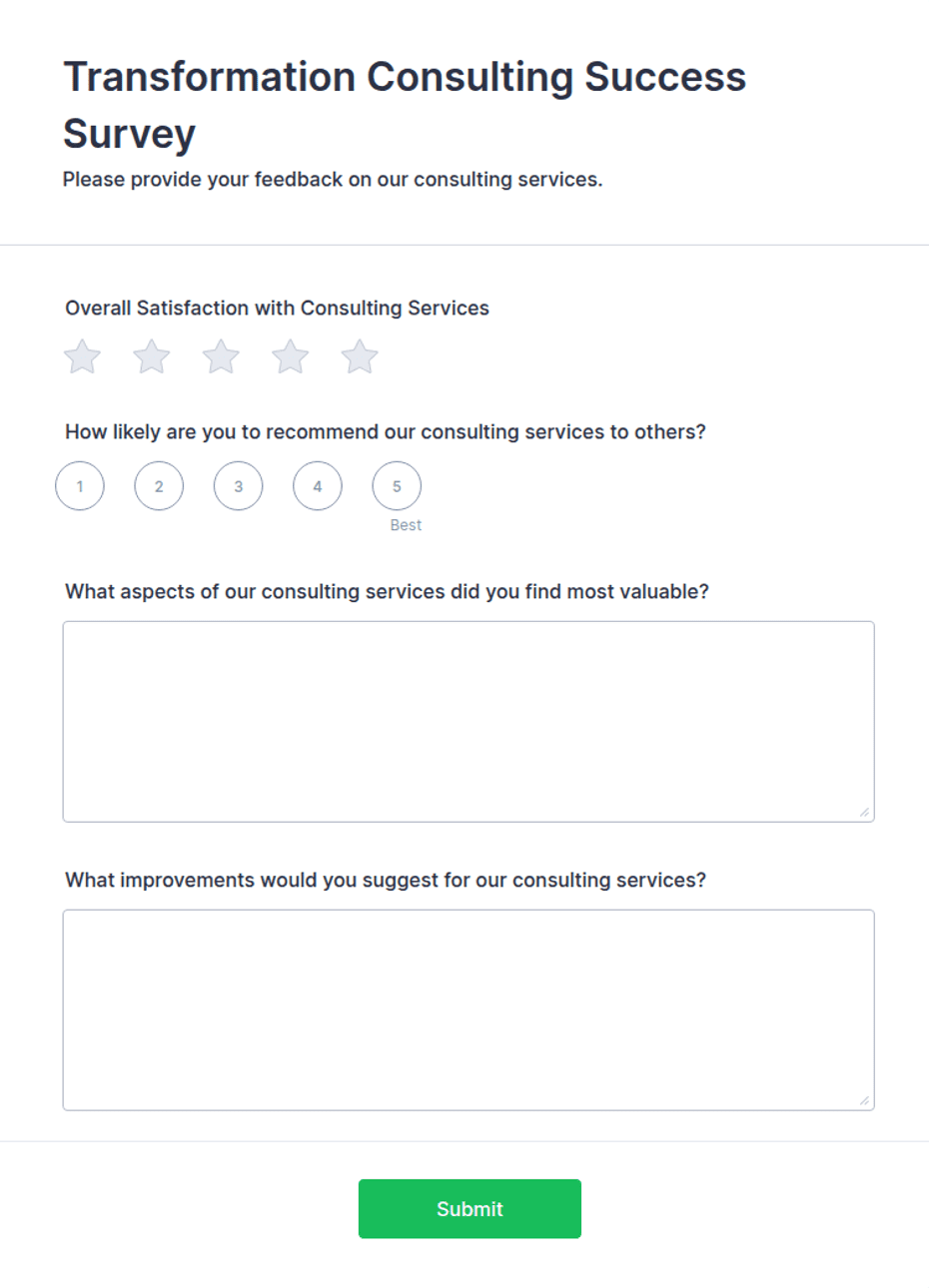 Transformation Consulting Success Survey Form Template | Jotform