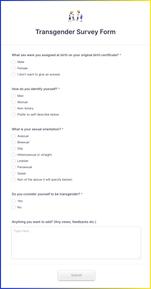 Transgender Survey Form Template