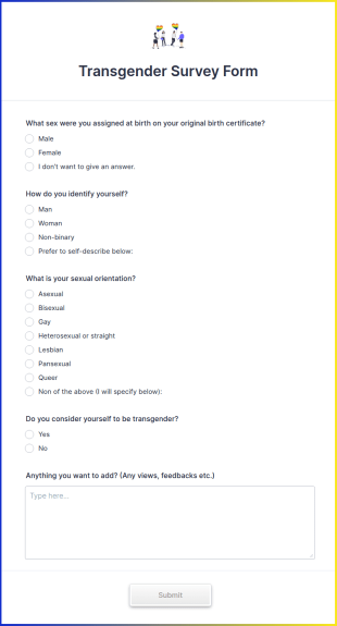 Transgender Survey Form Template