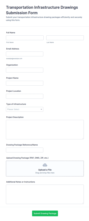 Transportation Infrastructure Drawings Submission Form Template