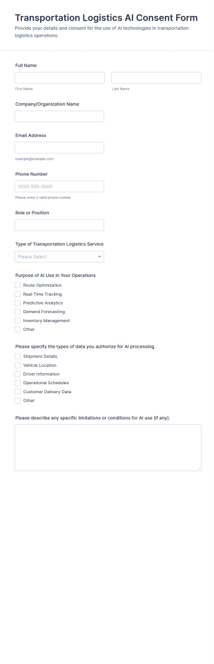 Transportation Logistics AI Consent Form Template