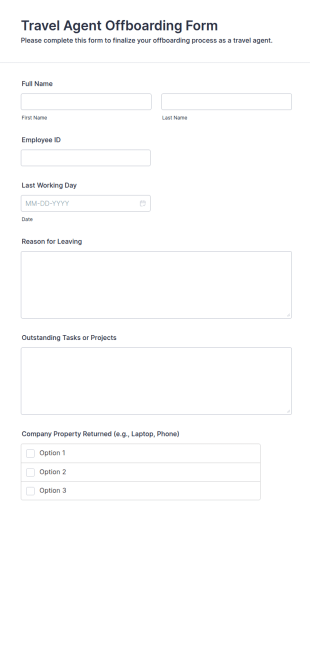 Travel Agent Offboarding Form Template