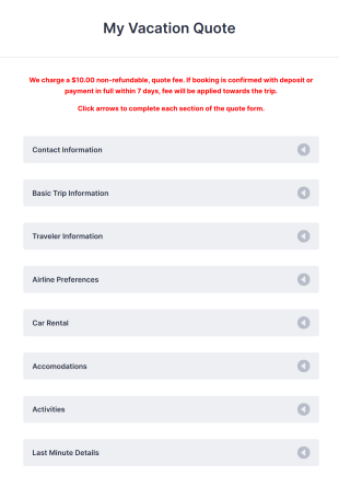 Travel Agent Quote Template Form Template