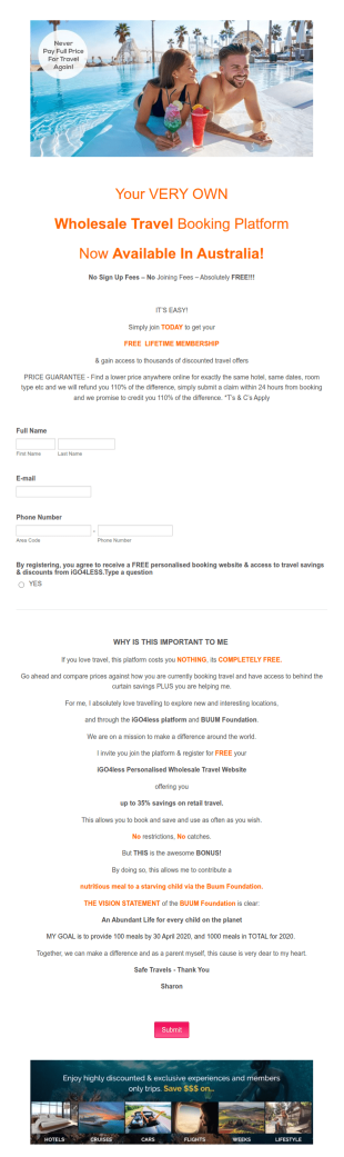 Travel Lead Generation Form Template