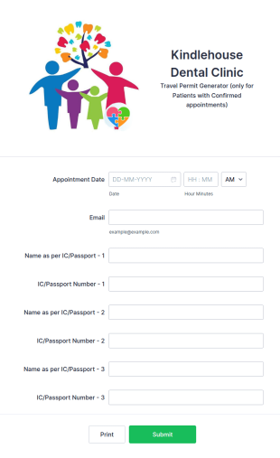 Travel Permit Form For Dental Clinic