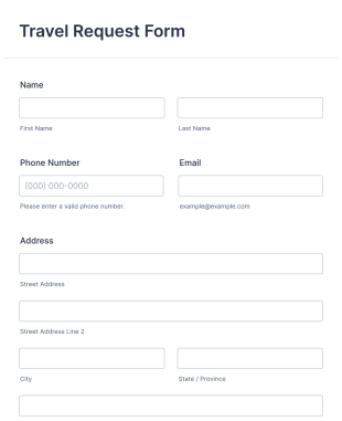 Travel Request Form Template