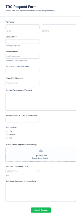 TRC Request Form Template