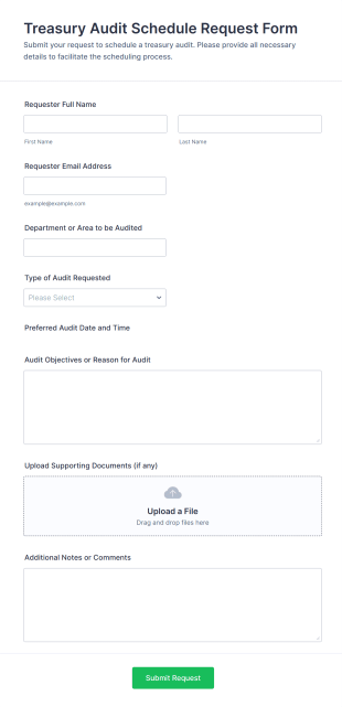 Treasury Audit Schedule Request Form Template