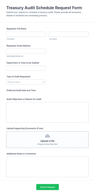 Treasury Audit Schedule Request Form Template