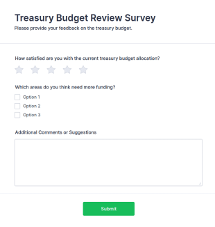 Treasury Budget Review Survey Form Template
