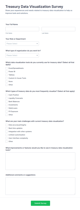 Treasury Data Visualization Survey Form Template
