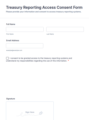 Treasury Reporting Access Consent Form Template