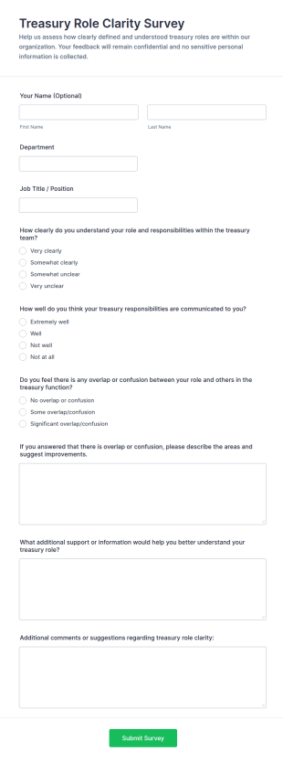 Treasury Role Clarity Survey Form Template