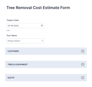 Tree Removal Cost Estimate Form Template