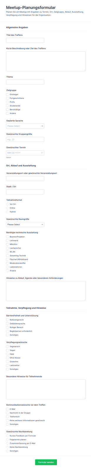 Treffen Planungsformular