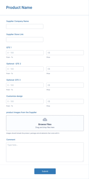 Trello Suppliers Form Template