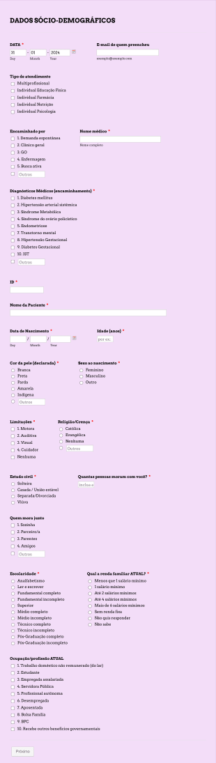 Triagem Multiprofissional Ubs Form Template