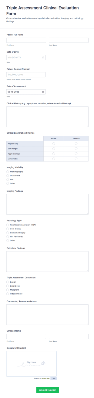 Triple Assessment Clinical Evaluation Form Template