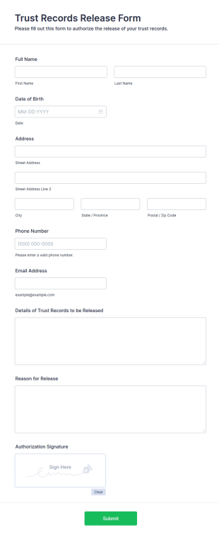 Trust Records Release Form Template