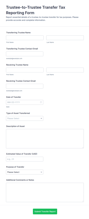 Trustee To Trustee Transfer Tax Reporting Form Template