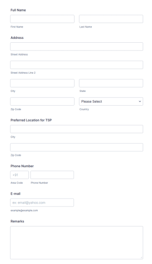 TSP Registration Form Template
