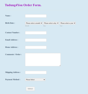 Basic Order Form Template