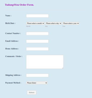 Basic Order Form Template