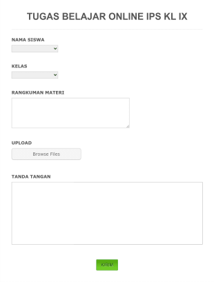 Tugas Belajar Online Ips Kl 9 Form Template