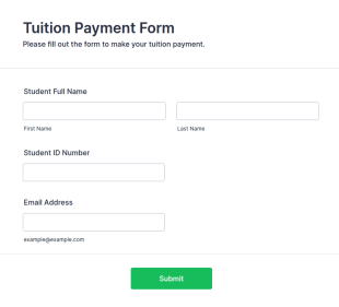 Tuition Payment Form Template