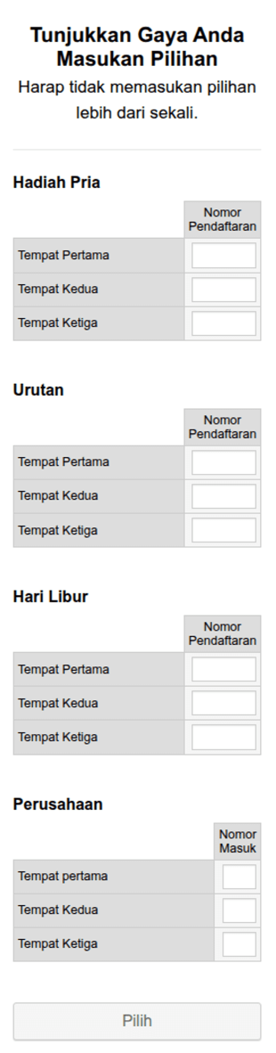 Tunjukkan Gaya Anda Masukan Pilihan NGBC 2018