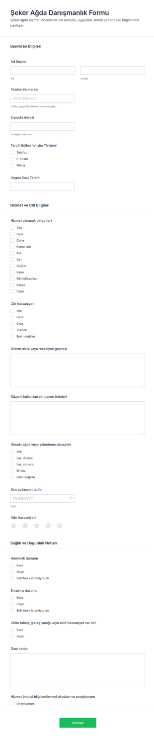 Türkçe Danışma Formu 🌸✨ Form Şablonu
