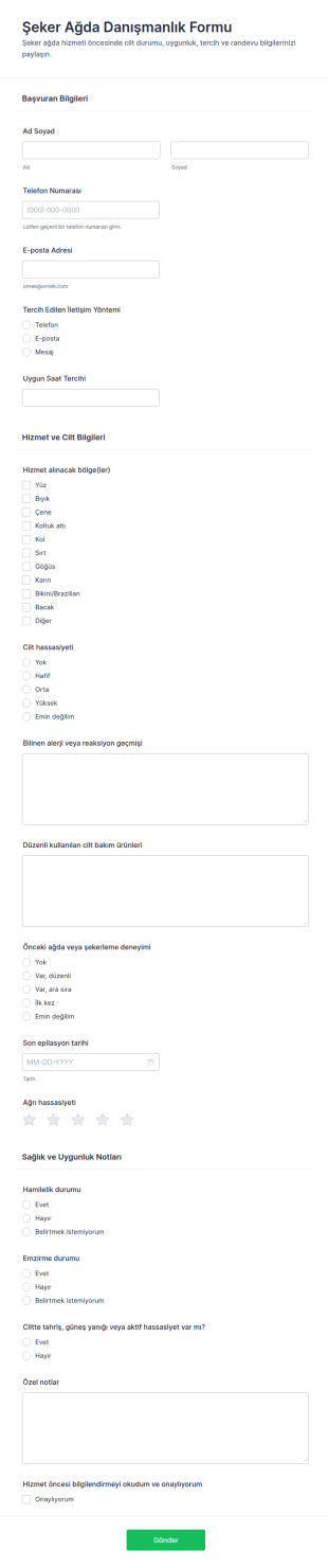 Türkçe Danışma Formu 🌸✨ Form Şablonu