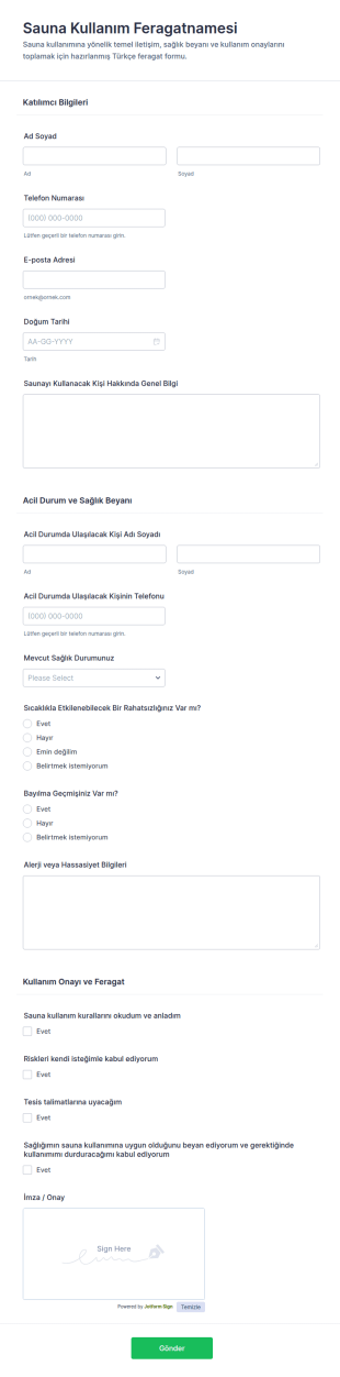 Türkçe Kullanım İzni Form Şablonu