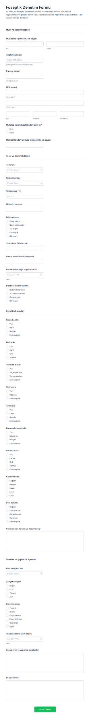 Türkçe Tetkik Form Şablonu