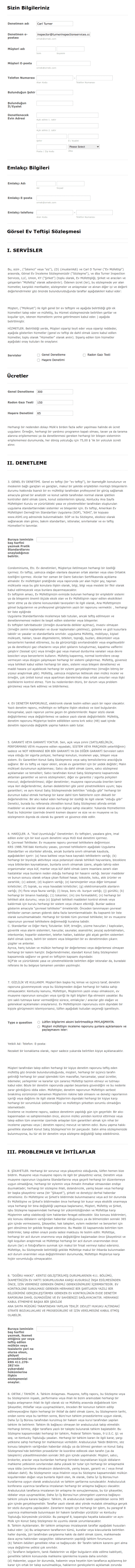 Turner Denetim Hizmetleri Iletisim Form Şablonu